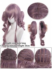 Hanging Eared Rabbit Taro Purple Wig For Women Lolita Roman Roll Jellyfish Head Double Ponytail High-Level Roll Roman Roll Doll Feeling Ancient Early Hair Cover - Multicolor - View 7