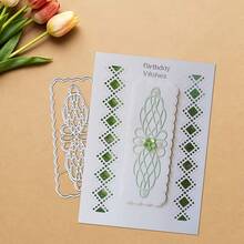1 Peça Molde de Corte de Metal de Renda Criativa, Ferramenta de Artesanato Multifuncional DIY, Adequada para Scrapbooking, Álbuns, Cartões e Decoração Doméstica - Uma Excelente Escolha para Bênçãos de Feriados e Artesanato - Renda (12,6*6,7cm) - Visão 7