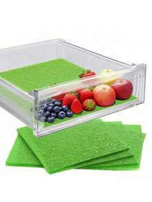 1/3pcs Fruit & Vegetable Fridge Liners, Reusable Refrigerator Drawer Mats, Breathable Design To Extend Freshness, Kitchen Fridge Pads - Multicolor - View 1
