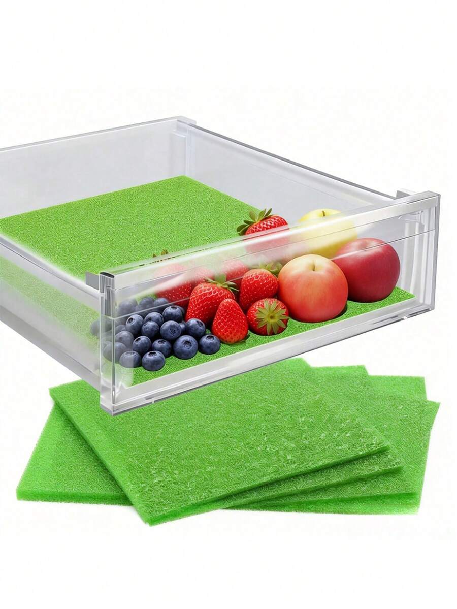 1/3pcs Fruit & Vegetable Fridge Liners, Reusable Refrigerator Drawer Mats, Breathable Design To Extend Freshness, Kitchen Fridge Pads - Multicolor - View 1
