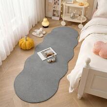 1pc Gray Wavy Pineapple Ring Shaped Rug, Minimalist Indoor Decor, Easy Care Machine Washable, Asymmetrical Shape With 1-5cm Tolerance, Bathroom Home Decor, Gray Faux Sisal Rug, Decorative Carpet, Bedroom Decor, Small Rug, Carpet, Home Decor, Living Room Rug, Living Room Small Rug, Bedroom Rug, Living Room Home Decor, Outdoor Rug, Washable Rug - F - View 1