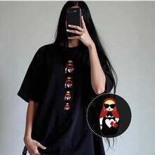 Camiseta de manga corta 100% algodón puro, estilo americano de verano, única y de nicho, cómoda para usar al aire libre, de corte holgado y oversize. - Blanco - Ver 2