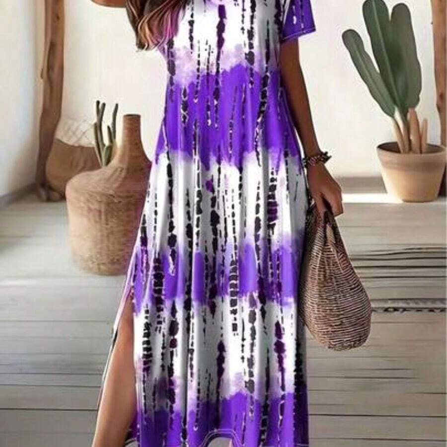 Women Long Dresses - Purple - View 1