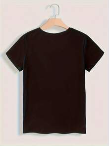Soft Fabric T-Shirt: Beautiful And Fashionable Women's Clothing, Leopard Print With Cherry Design, Breathable And Soft, Suitable For Sports, Parties, Cute, Elegant, Modern, Casual Home Wear, Short Sleeve Top With Round Neck, Fashion T-Shirt. - 黑色 - 查看 2