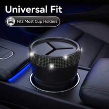 Luxury Rhinestone Car Coin Organizer, Sparkling Rhinestone Design, High-Quality Material Wear-Resistant And Scratch-Resistant, Multi-Compartment Coin Storage, Convenient Access During Driving, Enhances Car Interior Style - Car Diamond-encrusted Coin Box - View 3