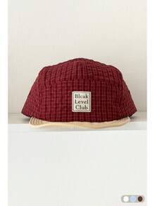 Soft Crown Street Plaid Baseball Cap, Unisex Flat Brim Peaked Hat, Spring Summer Outdoor Camping Breathable Quick-Dry Cap - Blcak Label - View 2