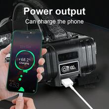 30W Super Bright LED Headlamp 1000M Long Range IPX6 Waterproof 8H Runtime Zoomable 4 Modes Type-C Rechargeable Built-In Power Bank For Camping Fishing Emergency Work - Headlamp - View 9
