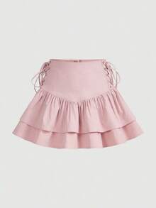 MOD Falda con cordón lateral bajo con fruncido - Rosa Pálido - Ver 6