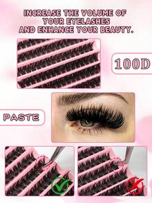 C-Curl 8-16mm Mixed 1 Box 160pcs Super Dense 100D False Eyelashes, Soft, Fluffy, Natural, Enlarging Eyes - C - View 2
