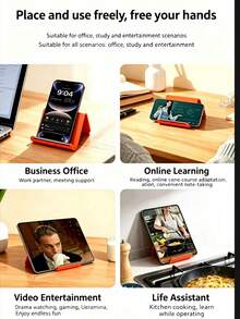 1pc Waterproof Anti-Sweat Single-Hand Smooth Tested Anti-Slip Shockproof Foldable Silicone Material Tablet Phone Holder, Companion For Phone Navigation, Hands-Free Enjoyment For Travel - Multicolor - View 4