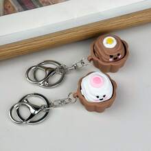 1pc Cartoon Cake Keychain, Cute Stress Relief Toy, Creative Gift - Multicolor - View 6