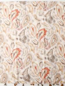 Khăn choàng nữ họa tiết Paisley cổ điển, khăn lụa màu kem họa tiết hoa điều, đa năng dùng khi ở nhà điều hòa, đi du lịch, đi biển. - Rượu sâm banh - Xem 5