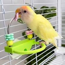 Bird Chewing Toy With Perch, Parrot Interactive Toy, Relieve Boredom, Durable Bird Cage Toy, Flower Design, Suitable For Small Birds And Parrots - A+B - View 9