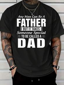 Camiseta con Frase de Papá de LocalMen: Cualquiera puede ser padre, pero se necesita alguien especial para ser llamado papá. Negra con texto blanco, ligera, cuello redondo, para todas las estaciones, informal, para fiestas, playa y deportes, ropa de exterior.|Ropa casual para todas las estaciones, TALLAS GRANDES - Negro - Ver 6