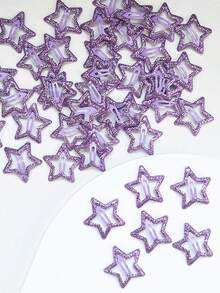 10pcs Colorful Glowing Star Hair Clips, Glow-In-The-Dark Hair Accessories, Fluorescent Bangs Clips, Concert Support Fun Hair Accessories Set - Purple - View 7