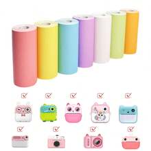 7 Rolls Of 57mm Color Premium Label Paper | Mini Printer Stickers, For Folding - Multicolor - View 3