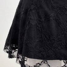 Women's Casual Sexy Backless Lace Cinched Waist Dress Women Dress Vintage Strapless Dress Black Winter Lace Dress Black Dress Elegant Dress - Negro - Ver 6
