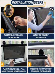 1 pieza Parasol retráctil para coche - Bloquea los rayos UV y oscurece las ventanas, mecanismo de deslizamiento suave, almacenamiento portátil, parasol retráctil resistente para coches, SUV, camiones, accesorio de viaje solo para vehículos estacionados - Retráctil - Ver 3