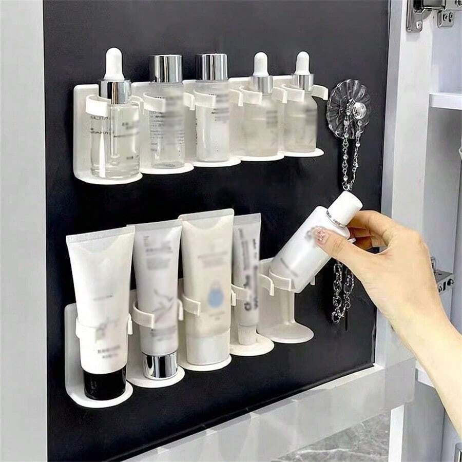 5/10/15 Piezas Estante de almacenamiento ajustable montado en la pared sin taladro, organizador de especias de cocina, cosméticos de baño - A - Ver 1