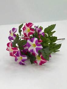 1 pieza Flor de Petunia miniatura realista, resistente a los rayos UV, no se desvanece, decoración floral de seda, adecuada para jardín de primavera, balcón, patio, porche, jarrón, boda, fiesta de cumpleaños, sala de estar, escritorio de oficina, decoración del hogar interior y exterior - Multicolor - Ver 12
