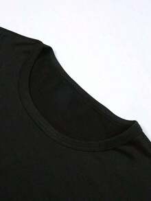 2026 P "Antes de que te preocupes por lo que piensas de mí, prefiero comer un plato de agua con una tenedor." Camiseta estampada de cuello redondo para mujer, cómoda y casual de manga corta, adecuada para el día a día y citas, camiseta de verano, blusa casual y elegante para mujer, camisetas gráficas de verano para mujer, camiseta casual estampada de manga corta y cuello redondo, moda urbana local de primavera/verano. - Negro - Ver 6