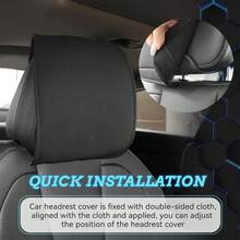 Car Headrest Cover Wear-Resistant Leatherette Car Seat Pillow Protector Skin-Friendly Anti-Scratch Protection Cover Car Headrest Storage Bag - Multicolor - View 11