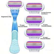 Dụng cụ triệt lông, bộ đồ du lịch, máy cạo lông vùng bikini chuyên dụng cho nữ, lưỡi dao an toàn ba lớp, đầu lưỡi thay thế được dùng cho vùng kín, nách và chân. - Nhiều màu - Xem 5