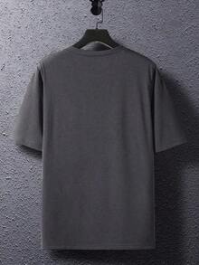 Impala Camiseta de manga corta con cuello redondo y estampado de panel de instrumentos para hombre, Oversize Manfinity Homme, para verano. - Negro - Ver 2