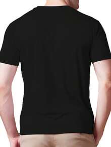Camiseta Deportiva Casual Elegante para Hombre - Tejido Transpirable de Secado Rápido, Cuello Redondo, Manga Corta, Perfecta para Correr y Actividades al Aire Libre, Blanca con Diseño Gráfico "Bocchi", Esencial para el Verano, Ropa Deportiva |   Camiseta de cuello redondo |   Ajuste Cómodo - Negro - Ver 2