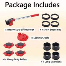 14pcs New Moving Tool Set, Including 4 Sliders And 1 Wheel, Designed For And Convenient Moving Of Furniture Such As Sofa, Couch, Refrigerator - Red - View 9