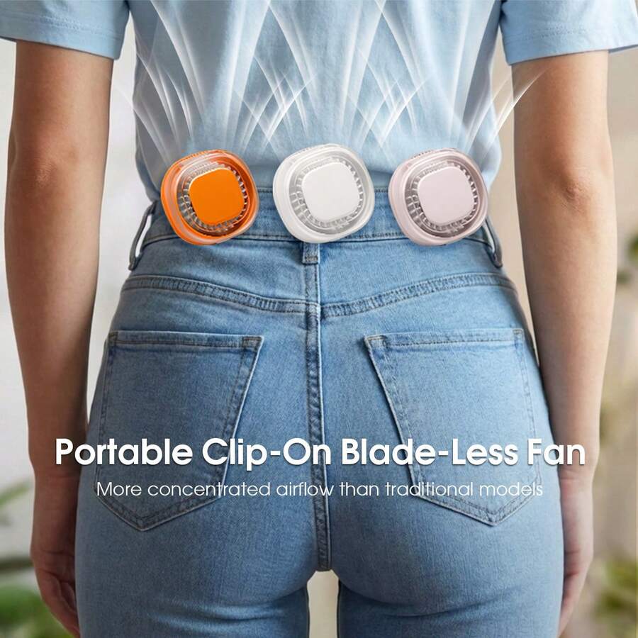 Portable Quiet Bladeless Clip-On Fan, USB Rechargeable 3-Speed Adjustable, Hands-Free Body Cooling For Outdoor Workers, Students, Sports Enthusiasts In Summer - 其他 - 查看 1