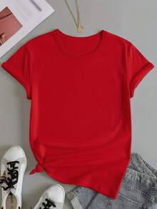 Camiseta de Mujer con Estampado de Gato yé de Boba - Top Casual de Manga Corta y Cuello Redondo, con un diseño de tapioca estilo kawaii y estampado de pata en forma de corazón - Un regalo para amantes de los gatos y fans del estilo kawaii. - Rojo oscuro-A - Ver 6