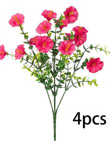 4/12 mazzi di fiori artificiali resistenti allo sbiadimento in plastica, piante finte decorative per vasi sospesi, interni ed esterni, giardino, portico, davanzale, casa, matrimonio, stile rustico, decorazione da esterno, decorazione da giardinaggio - Multicolore - Visualizzare 15