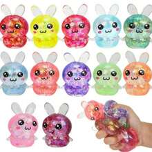 (4Pack)New Glitter Crystal Duck Shaped Squeeze And Release Toys, Slow Rebound Release Toys, Casual Holiday Gifts, High Aesthetic Dopamine Colors- Soft And Slow Back,Sticky Stress Relief Toy,Cute Stuff,Travel Portable Fidget Squeeze Toys,Squishy,Perfect For All Ages Austism,Ideal Holiday Gifts,Fun Cute Gift,Birthday Gifts,Easter Gifts,Halloween Gifts,Christmas Gifts,Christmas Stocking Fillers,Party Bag Fillers( Random Color) - 4Pack Glitter Rabbit - 查看 7