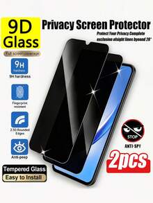 适用于三星 Galaxy A51 A52 A53 A54 A56 A13 A14 A15 A16 A23 A24 A25 A26 A32 A33 A34 A35 A36 A37 A57 的 2 片装隐私钢化玻璃屏幕保护膜。黑色隐私玻璃，适用于公共交通/办公室/地铁等场所，防止他人窥视。 - 黑色 - 查看 26