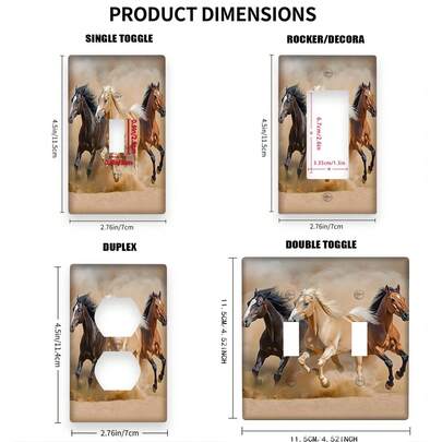 1pc Decorative Horse Switch Cover Plate, Single/Double Gang Wall Plate, Novelty Design, No Wiring Required, Suitable For Switch Wall Plate