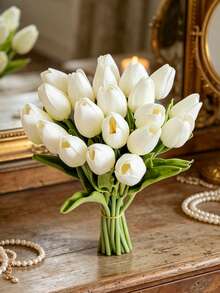 1pc/5pcs/10pcs Artificial Pink Tulip, Suitable For Home Decor, Valentine's Day Gift, Hotel, Party, Wedding, Desktop Decoration, Odorless, Decorative Artificial Plant, Ideal Choice To Create Atmosphere, Applicable For Living Room Decor, Balcony Decor, Valentine's Day Gift, Best Mother's Day Gift - Multicolor - View 2