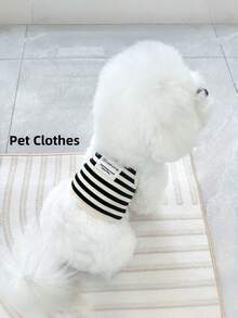 1件条纹宠物衣服，夏季无袖背心，适合小型/中型犬，如贵宾犬、泰迪犬、比熊犬，防掉毛宠物衣服，也适合猫咪穿着。 - 彩色 - 查看 6