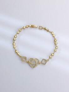 1pc 14K Gold Plated Delicate Hug Bracelet, Best Friendship Symbol Gift For Friends And Girlfriends - Gold - View 9
