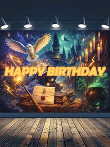 Tela de fondo para sesión de fotos de fiesta de cumpleaños con el castillo mágico de Harry Potter, decoración de escenario para fiesta de cumpleaños familiar, tela colgante para fondo de sesión de fotos - Multicolor - Ver 6