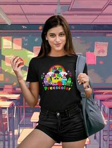 Playera Casual para Dama, Equipo Maestras Preescolar, 100% Algodón, Resistente - Blanco - Ver 8