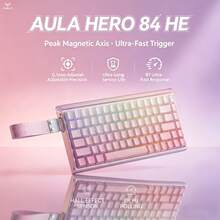 AULA Hero 84 HE 有线磁吸游戏键盘，84键，75%布局，霍尔效应轴体，0.01mm可调触发点，8K RGB背光，支持热插拔机械键盘，适用于PC游戏玩家 - 查看 3
