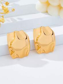 1 Pair Exaggerated Geometric Earrings For Women - Yellow Gold - View 4