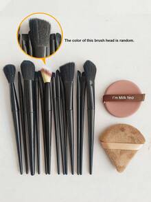 15pcs Makeup Brush Set With Storage Bag, Suitable For All Black Makeup Tools And Brushes, Slim Brush Head Design, Soft Bristles, Ideal Gift For Global Holidays - Multicolor - View 9