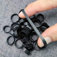 10 piezas Bandas elásticas de goma negras, Suministros de oficina - A - Ver 4
