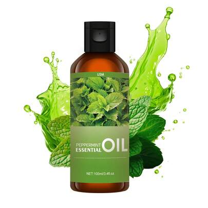 LISM 100ml/30ml Flasche Premium Pfefferminz Ätherisches Öl, 100% rein natürlich, geeignet für Diffuser, Luftbefeuchter, natürlicher Stil | Nährendes Öl, Geschenk für Feiertage