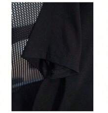 Camiseta de manga corta con cuello redondo para mujer, con estampado en forma de corazón, transpirable y que no provoca sudoración, suave y lisa, de textura de alta calidad, adecuada para deportes y fitness, uso diario, vacaciones, oficina, escuela, fiestas y diversas otras ocasiones.Artículo único - Negro - Ver 6