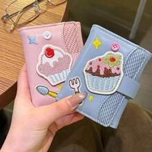 Cute & Creative Cake Design Short Wallet, Korean Ins Style Multi-Card Slots Card Case, Large Capacity Coin Purse Wallet For Women Travel Essential Holiday Essential Teacher Gift Birthday Gift - Multicolor - View 6