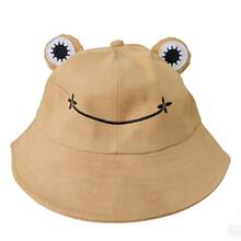 A Cute Frog Bucket Hat, Foldable And Non-Deformable Fisherman's Hat, Summer Outdoor Sun Hat, Green For Hiking, Camping, And Traveling - Baby Pink - View 2