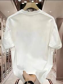 Summer Heavy Cotton T-Shirt, New, American Style, Round Neck, Loose, Short Sleeve, Oversized Design, Niche Feel, High-End Feel, Cool Casual Fashion, Versatile, Half Sleeve Couple Top - 白色 - 查看 2